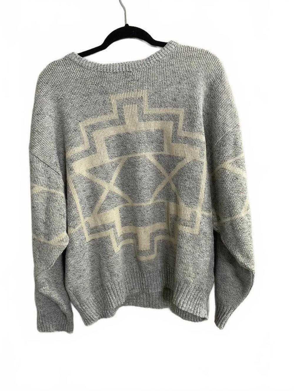 Vintage 1990's Union Bay southwestern patterned sweater gray SZ L